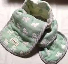 限定いぬ☆ミントグリーン☆6重ガーゼ☆ロングタオル☆ハンドメイド