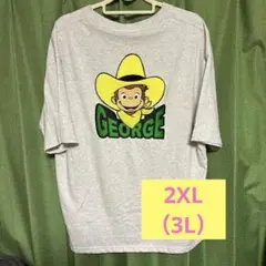 【新品】おさるのジョージ　半袖 Tシャツ メンズ3L 2XL サガラ刺繍