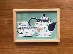 アクリル画　原画　イラスト　「tea time」