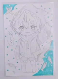 サメの男の子・イラスト