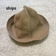 シップス ベージュ ストローフェドラハット
