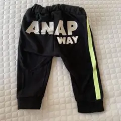 ANAP パンツ　ブラック/ネオンイエロー
