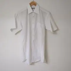 【美品】STUARTKENT白半袖カッターシャツメンズ夏爽やか通勤通学フォーマル