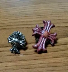 特価☆新品ハンドメイド一点物 純銀 & 緋銅 蝶タック 2個セット