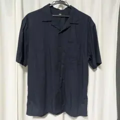 ユニクロ　オープンカラーシャツ　ネイビー　М