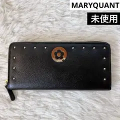 新品未使用　マリークワント　長財布　ブラック　ゴールドスタッズ