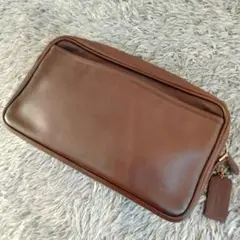【美品】オールドコーチ クラッチバッグ 9843 グラブタンレザー ブラウン