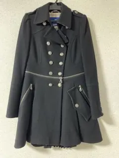 バーバリーブルーレーベル ロングコート ミリタリー ナポレオンジャケット 黒
