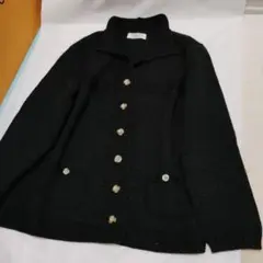 美品MONROSAモンロッサ　襟付きウールカーディガン　ニット　グレー