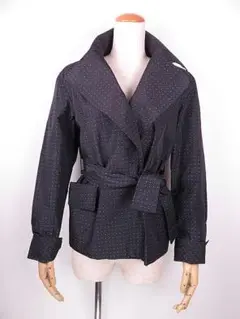 ジュンコシマダ　４９AV. 　オープンフロントジャケット　ドット柄　黒