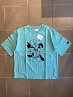 ATELANE アテレーン フラワー刺繍半袖Tシャツ　サックス　M
