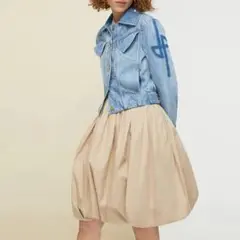 試着のみ patou コットンブレンド バブルスカート ベージュ系 38
