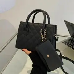 shein キルティング ダブルハンドル 付き 小 パウチ スクエアバッグ