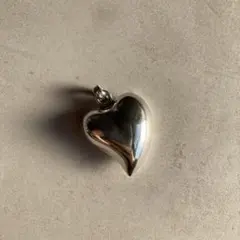 ヴィンテージ! Silver Puffy Heart ペンダントトップ #3