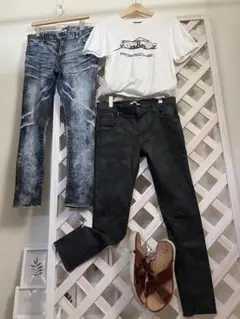 ⭐︎XL⭐︎黒⭐︎セマンティックデザイン⭐︎日本製⭐︎スキニー⭐︎美品