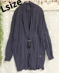 新品✲未使用✲ L 素敵なシワ加工エアリーカーディガン くすみパープル