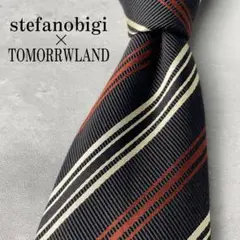 stefanobigi × TOMORROWLAND ストライプ ネクタイ 黒