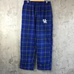 az160古着　チェックパンツ　パジャマパンツ　青　白　黒　90s Y2K