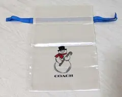 COACH コーチ ノベルティ 巾着(青)