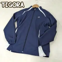 【TIGORA】ナイロンジャケット ジャージ ゴルフ Mサイズ ネイビー