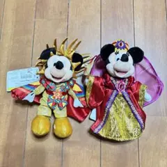 【新品未使用】ディズニー ミッキー ミニー カウントダウン ぬいぐるみバッジ