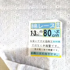 レース生地 1.3m幅 x 80cm 490円(中国製）