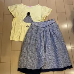 ファミリア　Tシャツと花柄スカートセット　140