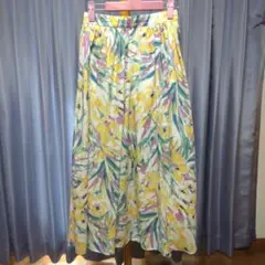 花柄フレアロングスカート　夏物