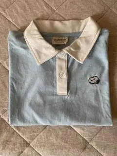 新品 スヌーピー コットンポロシャツ Tシャツブルー 水色Mサイズ