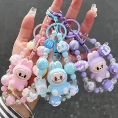 （限定1）ラブブꕤじゃらじゃらストラップꕤじゃらじゃらキーリングꕤパープル紫ꕤ