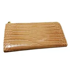 新品同様 アングリッド ピンクベージュ Lファスナー長財布