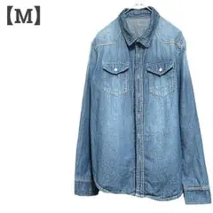 レディース M デニムシャツ アメカジ♡ 大人カジュアル♡秋冬 インディゴ
