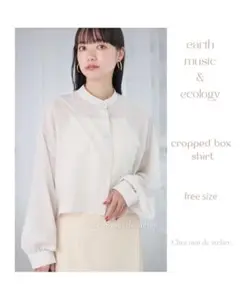 earthmusic&ecology /クロップドボックスシャツ/フリーサイズ