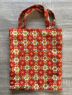 リメイクトートバッグ　ハンドメイド　花柄　レトロ