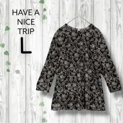 HAVE A NICE TRIP リネンカットソー　シアー　ペイズリー柄　麻
