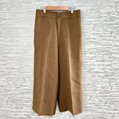 アンタイトル✨ ブラウン ワイドパンツ 2号 裏地付 キレイめ 通勤 シンプル