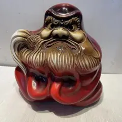 希少　七代 錦松 (光野貫一郎）造 彩色 達磨大師 置物　だるま　骨董　工芸品