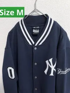 古着 Majestic ヤンキース スタジャン アウター ネイビー