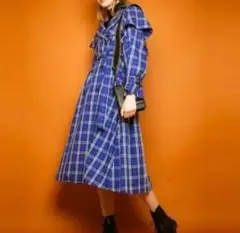 Candy Stripper FRILL COLLAR CHECK TRENCH
