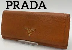 PRADA プラダ 長財布 ダブルボタン カード お札 オレンジ オシャレ