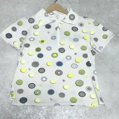 LANVIN SPORT 総柄 ハーフジップ ポロシャツ ロゴ 38