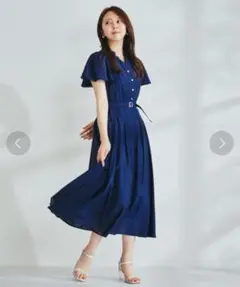 MISCH MASCH■2024春夏新作■シアーカラーシャツワンピース ネイビー