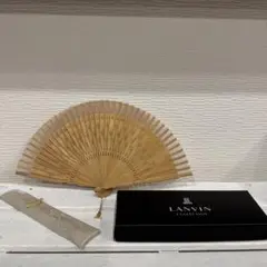 LANVIN 透かし彫り 扇子 ベージュ