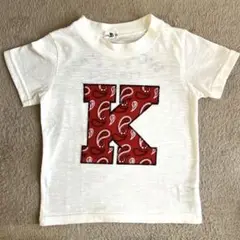キッズホワイト Tシャツ K 刺繍 100cm