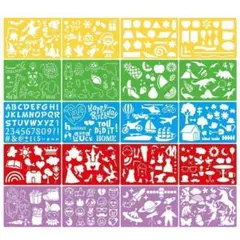 h004・ステンシル シート 20枚組 パステルアート 型紙 アルファベット①