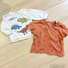 プティマイン ships Tシャツ　半袖　長袖　ロンT 80 恐竜柄　男の子