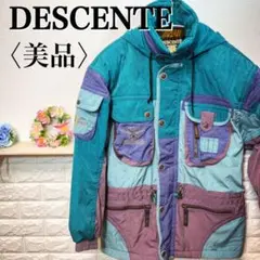 【美品】ヴィンテージ デサント フード付き 裏ボア きれいめ色スキーウェア