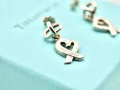 激レアTIFFANY ハートシルバークロススイングピアス