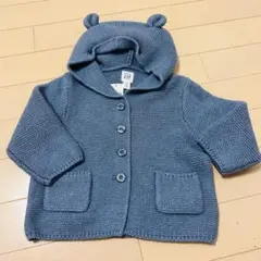 【新品未使用】baby GAP フード付き　くまさんカーディガン 80cm