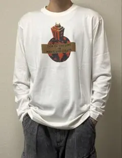 MEN’S BIGI ロングスリーブTシャツ 白 Lサイズ 綿100%
